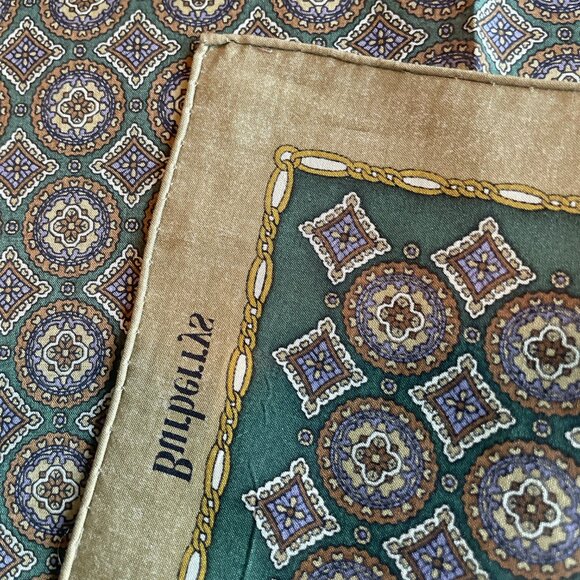NWT Vintage Burberrys Geometric Cotton Scarf - Picture 10 of 11